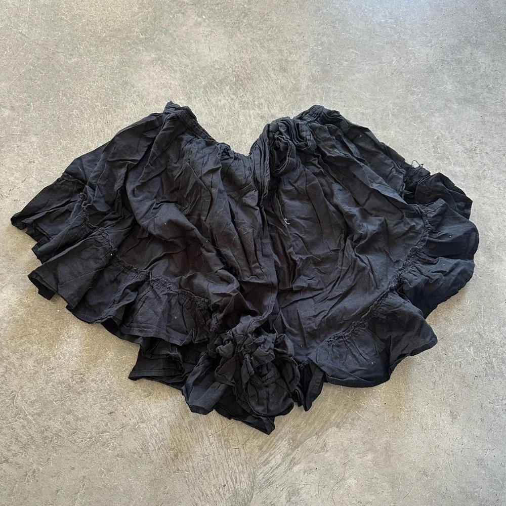 Free People Black Wrap Ruffle Skort/Shorts